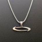 Mens Punk Opium 'O' Necklace Polished Stainless Steel Pendant Choose Chains 24inch
