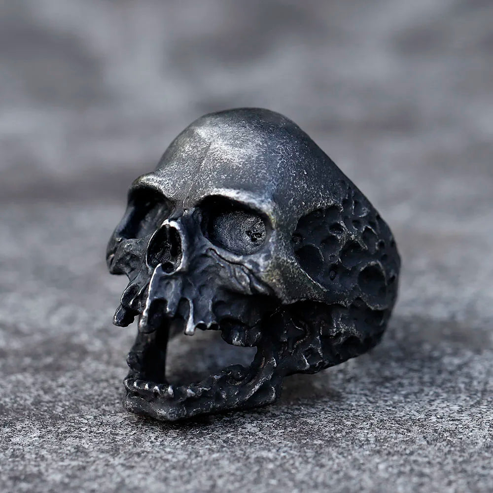 Large Skull Ring — Stainless Statement Gothic