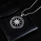 Viking Sun Rune Pendant Necklace — Stainless Steel