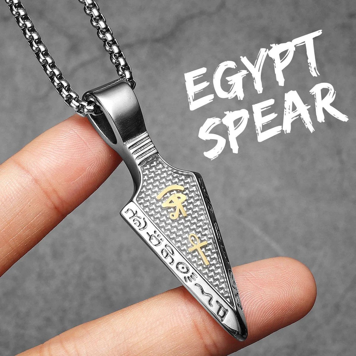 Eye of Horus Pendant Necklace — Stainless Steel