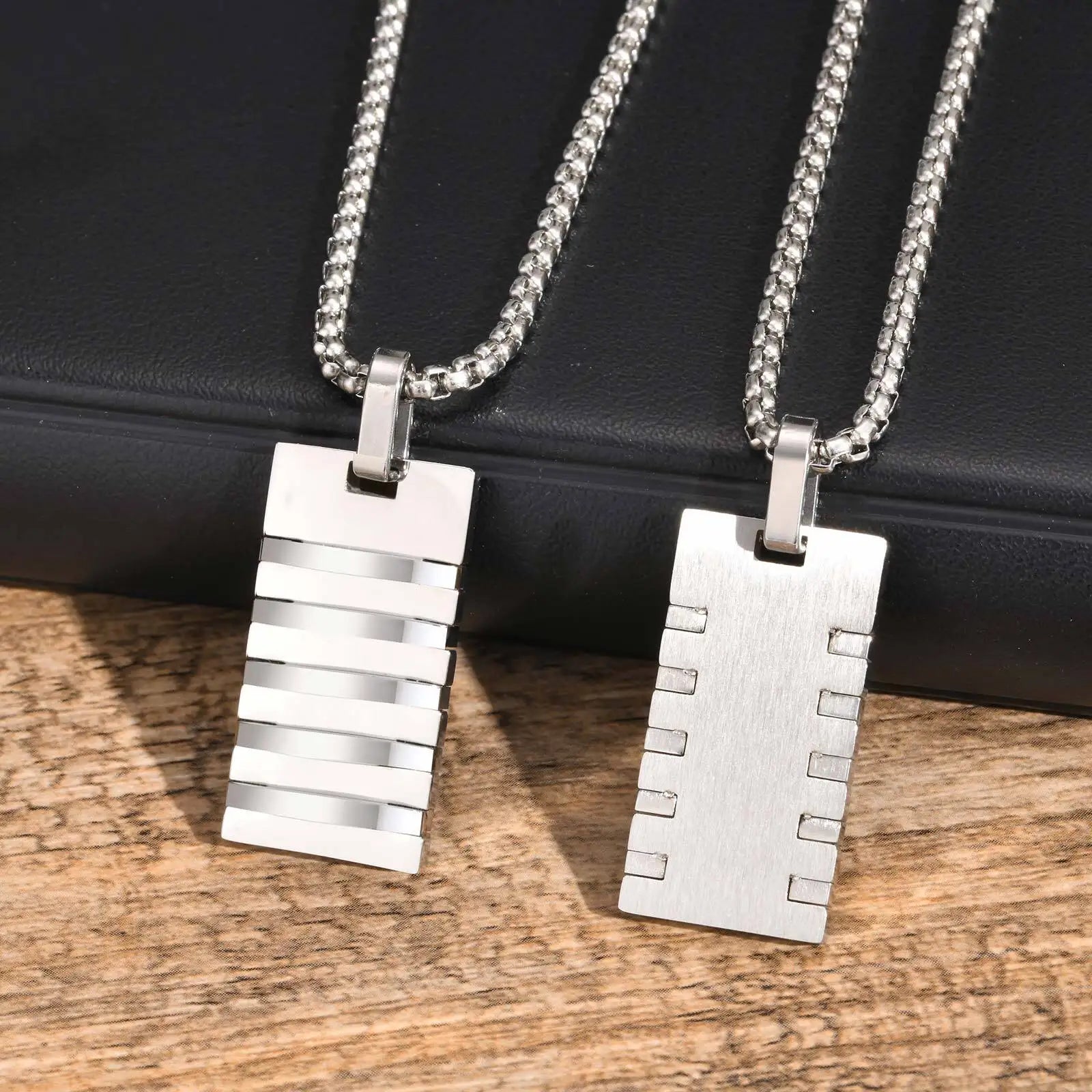 Dogtag Pendant Necklace — Stainless Steel