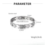 Chunky Men Bracelet,Thick Stainless Steel Strap Chain Link Wristband,Punk Male Jewelry Gift