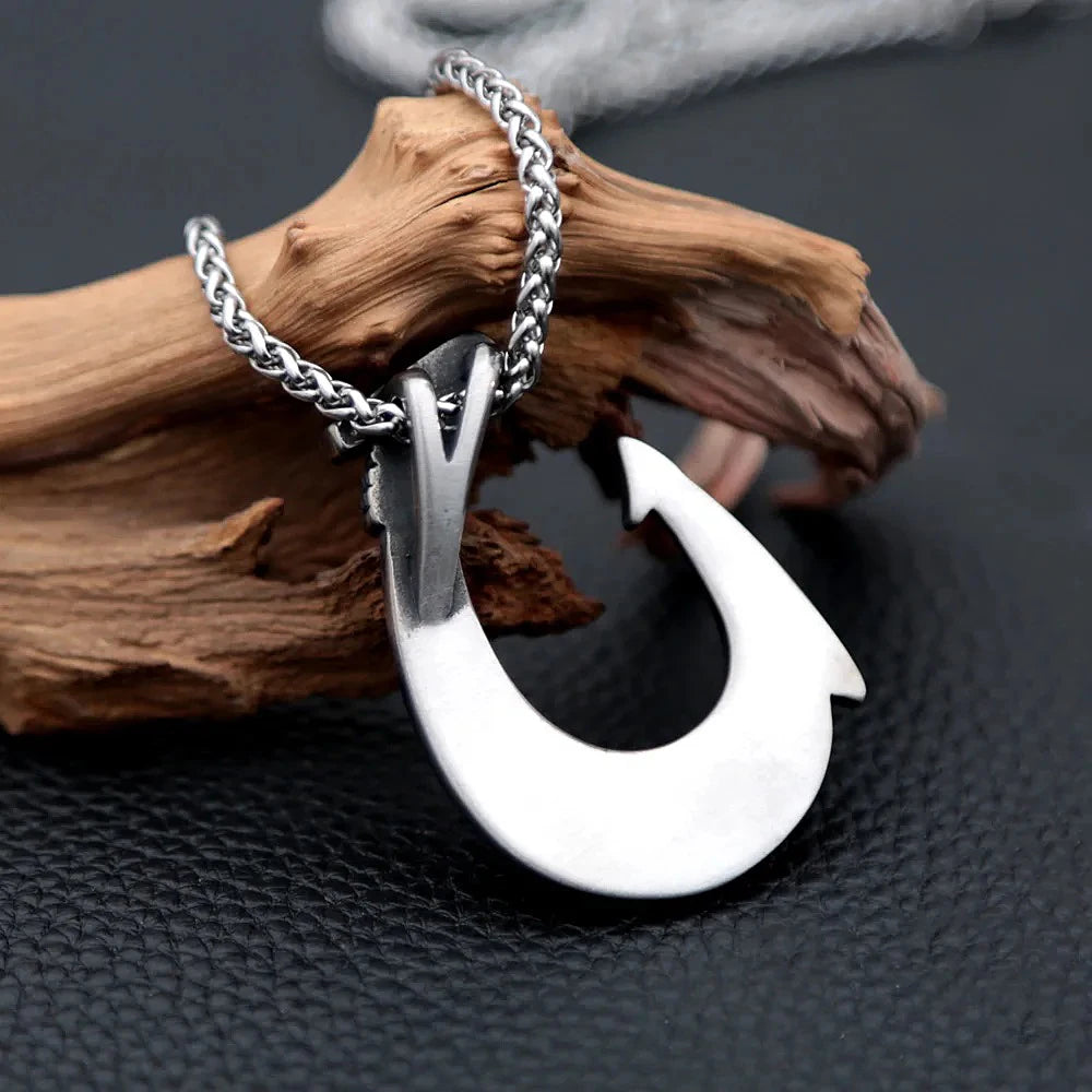 Celtic Fish Hook Pendant — Stainless Steel