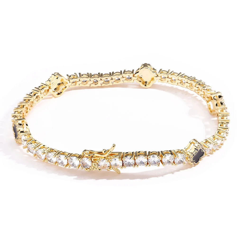 NY Fashion Design Dainty Tennis Chain Gold/Silver Plated Zircon Necklace Luxury Hip Hop Jewelry for Men Women party Gift