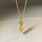 Luxury jewelry 9999 24K real gold vajra necklace with diamond pendant necklace 24K certificate version