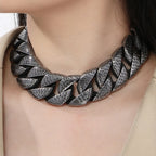 40CM Length 31MM Width Big Curb Cuban Link Chain Necklaces Heavy Stainless Steel On Neck Chains for Women Party Jewelry