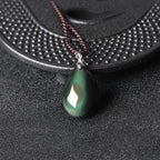 Black Natural Obsidian Water Drop Pendants Rope Necklaces Lucky for Men Women Safety Amulet Stone Jewelry