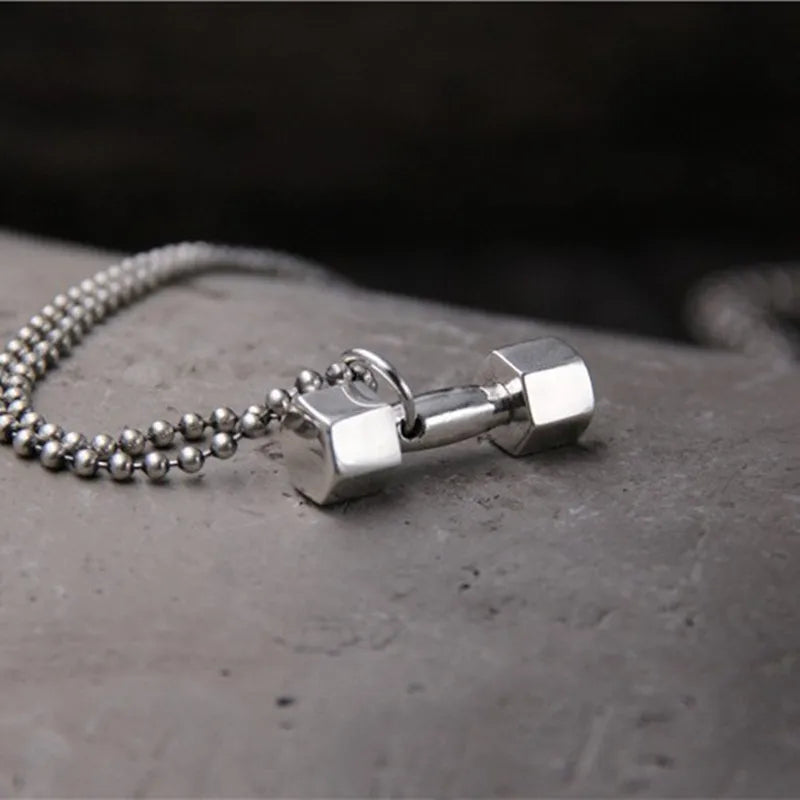 Glossy Dumbbell Pendant — 925 Silver