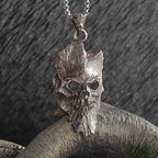 Sun Hugging Moon Round Pendant — Stainless Steel