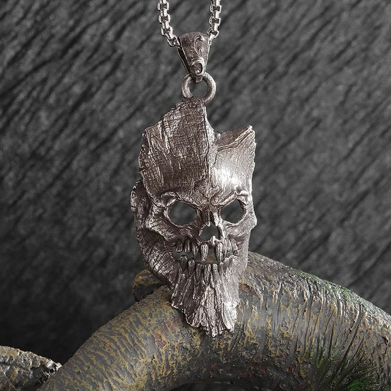 Sun Hugging Moon Round Pendant — Stainless Steel