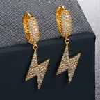Iced Out Cross Lightning Stud Earrings