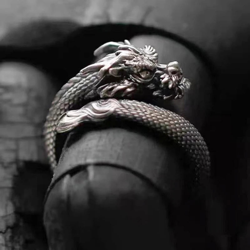 Tibetan Dragon Scale Ring — Stainless Steel