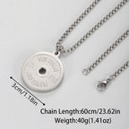 1PC  ING Fadeless Stainless Steel Round Dumbbell Pendant Necklace for Men NO PAIN NO GAIN Fitness Necklace Man Spiritual Jewelry