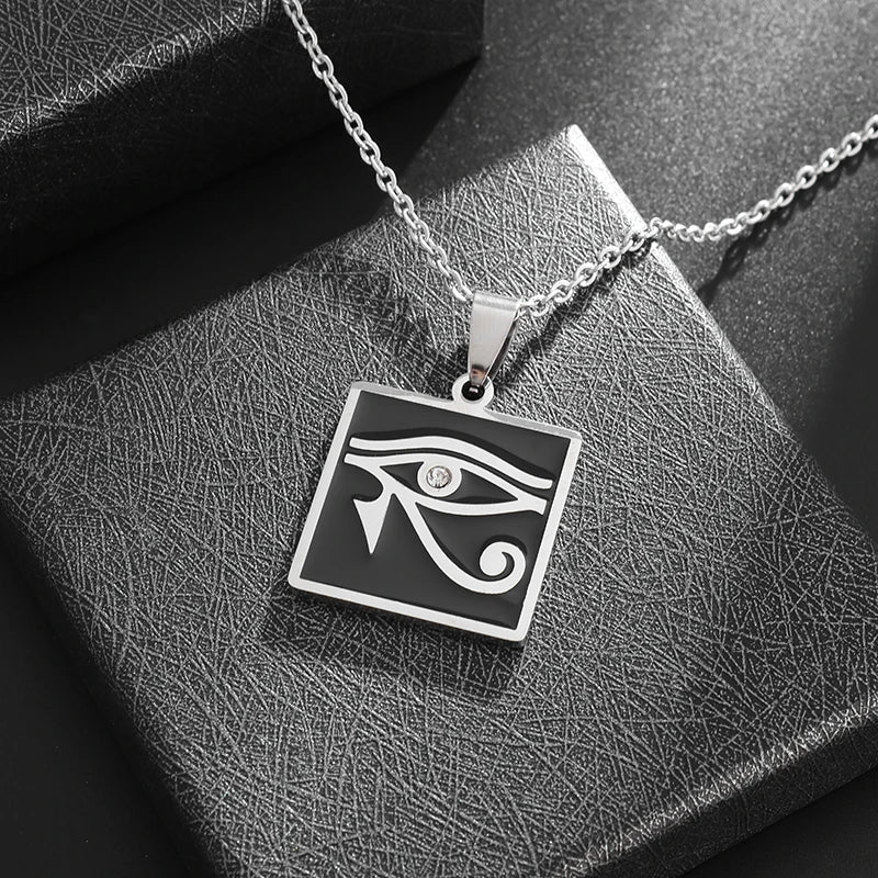 Vintage Egyptian Key of Life Ankh Cross Pendant Horus Patronus Necklace Men's Fashion Pharaoh Amulet Jewelry