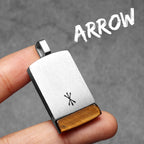 Arrow Tag Pendant Necklace — Stainless Steel