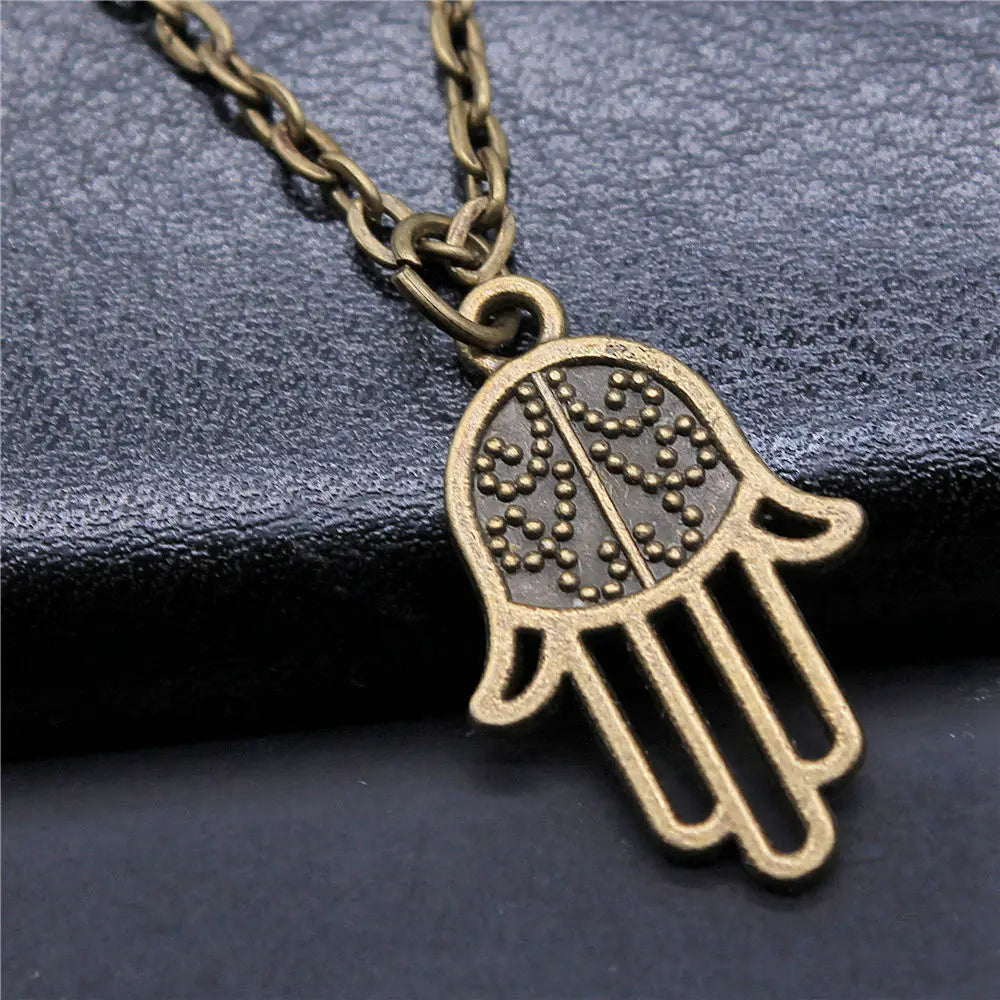 Hand and Eye Talisman Amulet Necklace — 43cm Chain