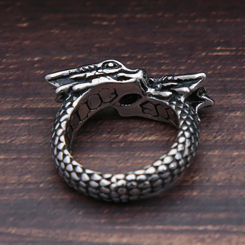 Double Headed Dragon Ring — Stainless Steel