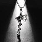 New Punk Retro Nordic Style Viking Tomahawk Titanium Steel Pendant Necklace Charm Men Jewelry Gift Wholesale