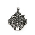 Vintage Viking Warrior Odin Necklace Men Nordic Stainless Steel Cross Trinity Pendant Necklace Gothic Skull Chain