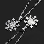 Silver Snowflake Pendant Necklace Iced Out