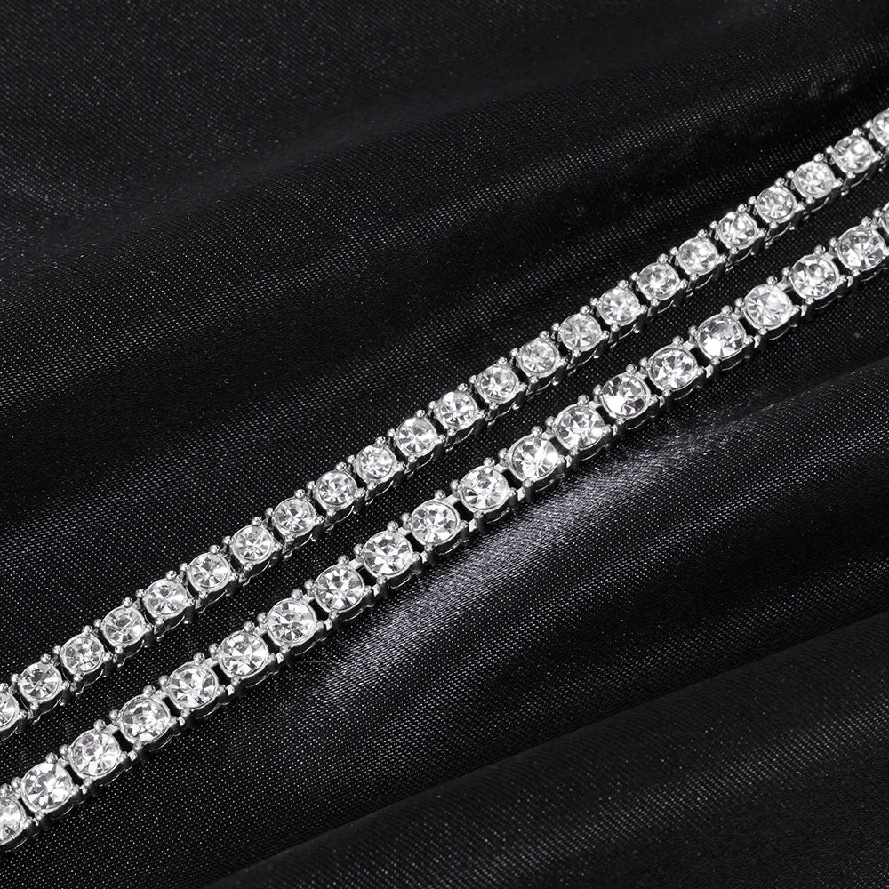 Iced Out Tennis Chain Bracelet 5mm — Silver