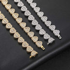 Iced Out Heart Necklace Stainless Steel 12MM