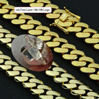 Gold Cuban Chain Necklace 10/12/22MM Brass