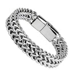 Chic and Masculine Double-layer Titanium Steel Bracelet for Streetwear Fashion Wholesale