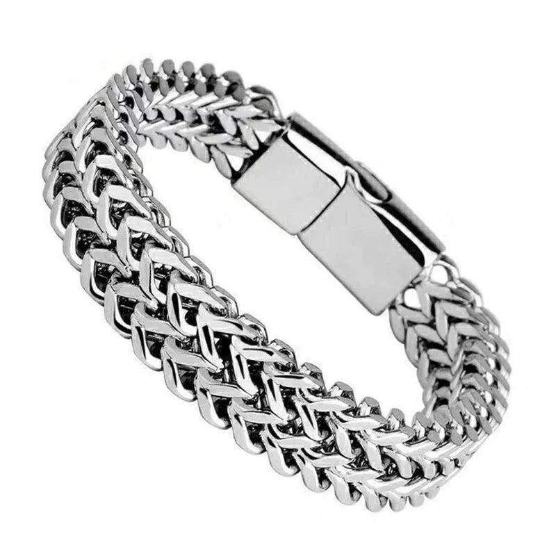 Chic and Masculine Double-layer Titanium Steel Bracelet for Streetwear Fashion Wholesale