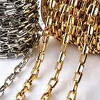Statement Rectangle Chain Necklace — Stainless Steel
