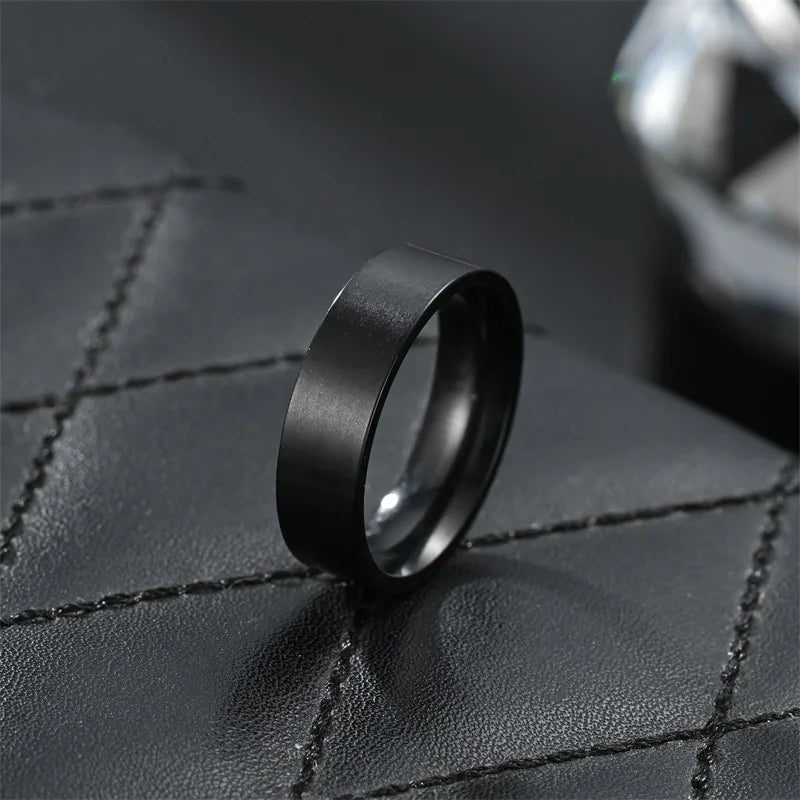 Classic Matte Flat Band Ring 6mm — Stainless Steel