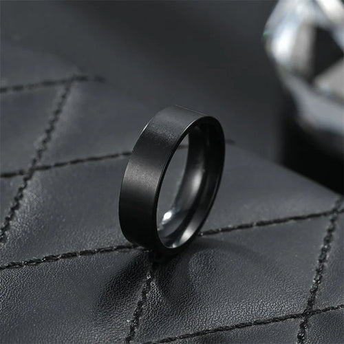 Classic Matte Flat Band Ring 6mm — Stainless Steel