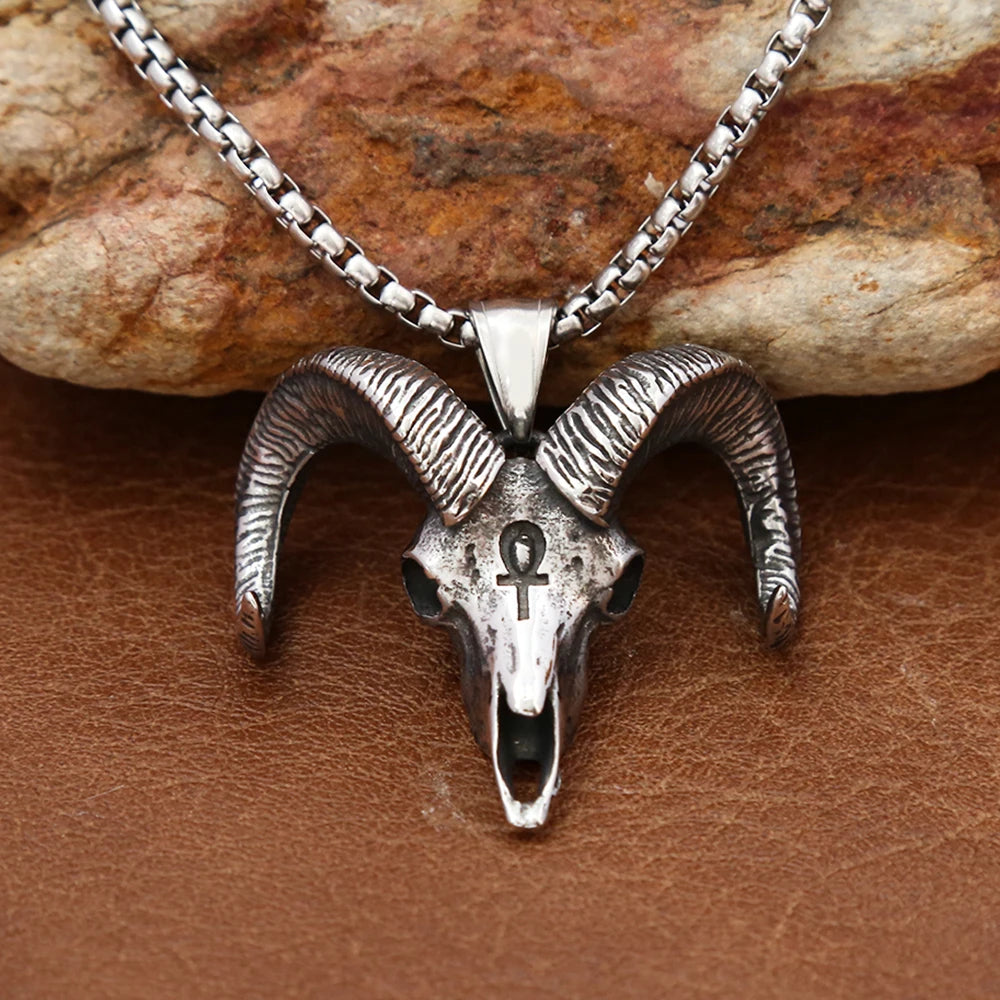 Ankh Cross Stainless Steel Pendant Necklace
