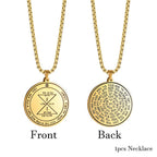 EUEAVAN Key of Solomon Necklace Double Side Third Pentacle of the Venus Protection Love Stainless Steel Necklaces Amulet Jewelry