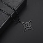 Witchcraft Witch Knot Necklace Irish Trinity Knot Triple Spiral Pendant Stainless Steel Ankh Cross Pentagram Amulet Jewelry