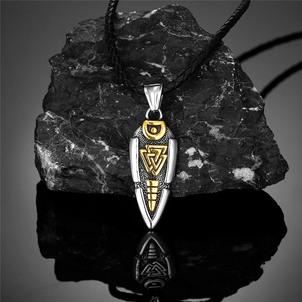 Odin's Spear Arrowhead Pendant Necklace — Steel