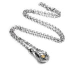 Circle Pendant Long Link Chain Necklace for Men — 70cm