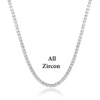SEMNI 3mm--5mm Moissanite Diamond Tennis Chain Necklace for Women Men 925 Sterling Silver Plated with White Gold Fine Jewelry