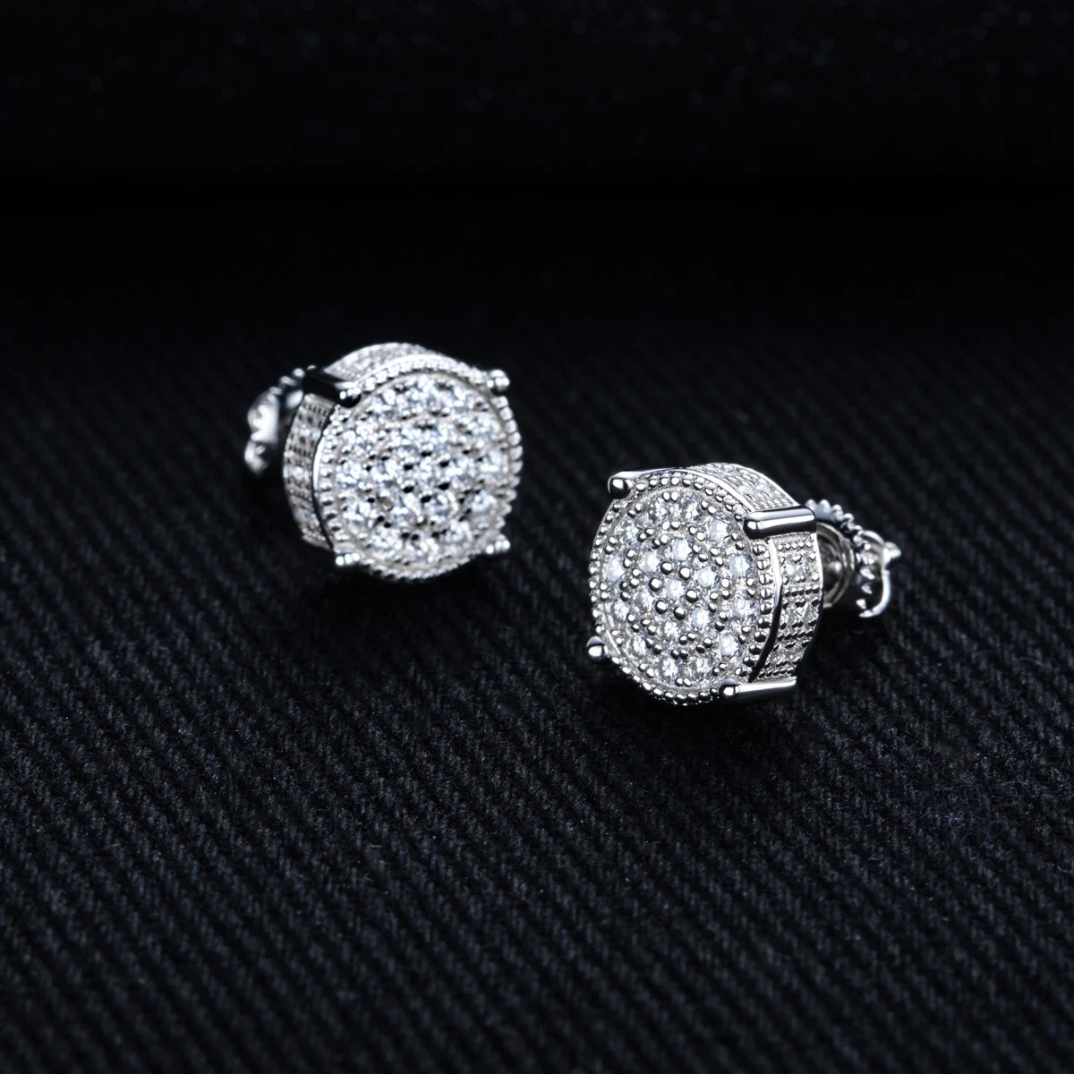 Iced Out Stud Earrings — 925 Silver