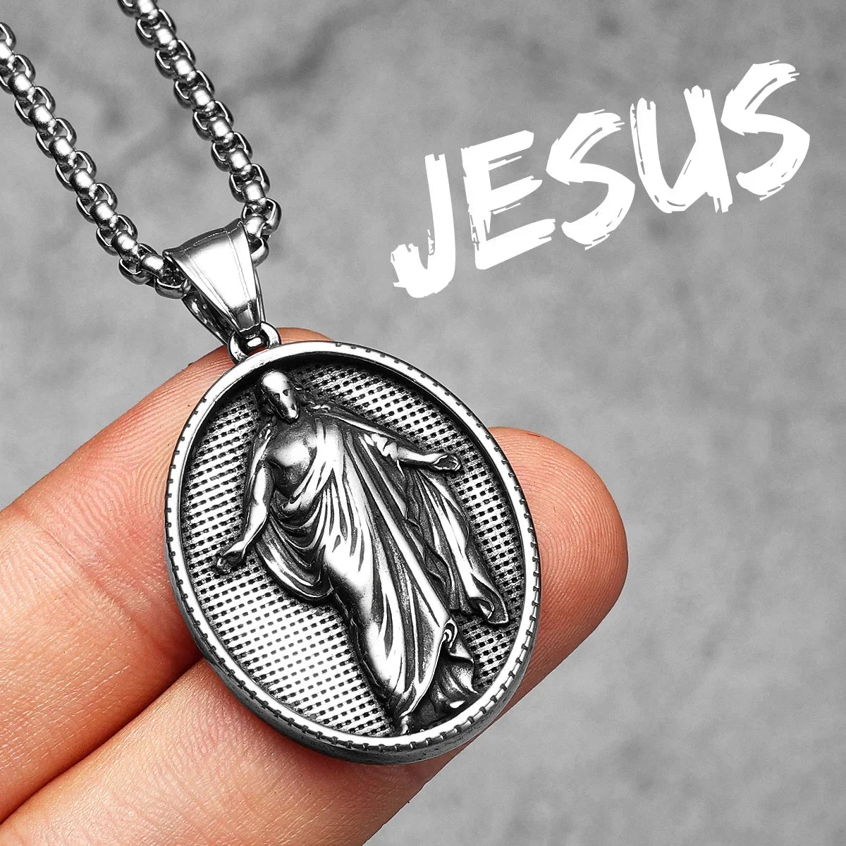 Heart Cross Pendant Necklace — Stainless Steel