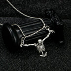 Halloween Punk Style Skull Necklace Retro Accessory Pendant Sweater Chain Halloween Gift Decorative Pendant