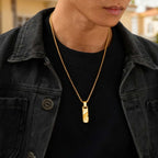 Small Dogtag Pendant Necklaces for Men Boys,Vintage Stainless Steel Hammered Texture Military Dog Tag Collar Gift