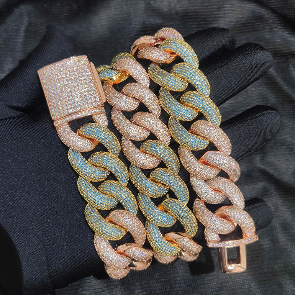 Iced Out Cuban Necklace Stainless Steel 25MM