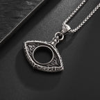 Vintage Hollow Devil's Eye Pendant Necklace Men Women Punk Hip Hop Cycling Jewelry Gift