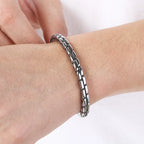 Retro Men Open Bangle for Man Stainless Steel Men's Braided Chain Style Cuff Bracelets Cool Birthday Jewelry Gifts for