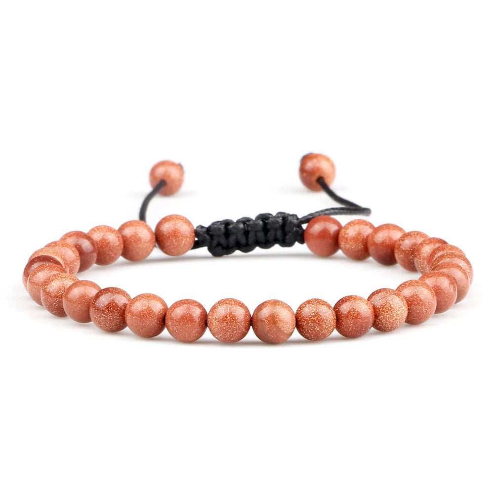 Natural Tiger Eye Stone Braided Beaded Bracelet, Adjustable