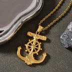 Cross Anchor Pendant Necklace — Gold-Tone Men's and Women's