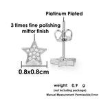 Iced Out Star Stud Earrings Stainless Steel CZ