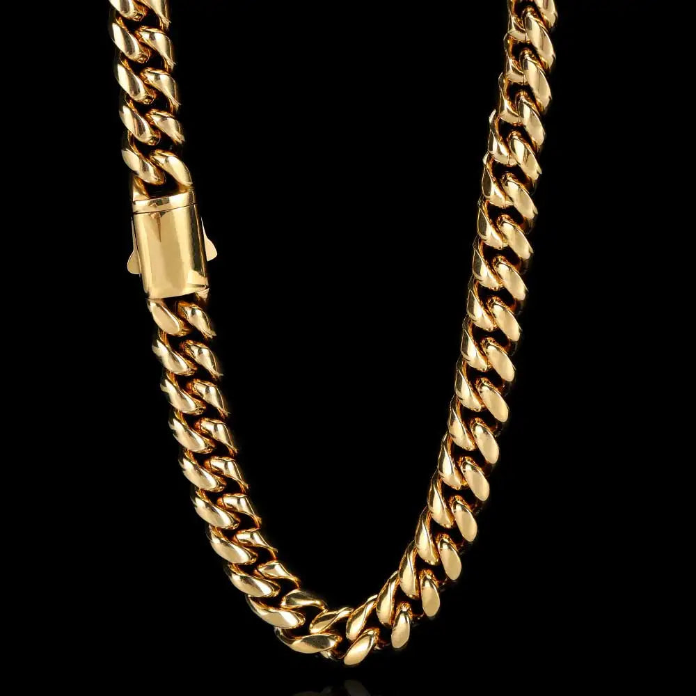 Stainless Steel Cuban Chain Necklace Miami 8/10/12MM