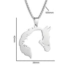 Silver Horse Head Pendant Necklace Statement